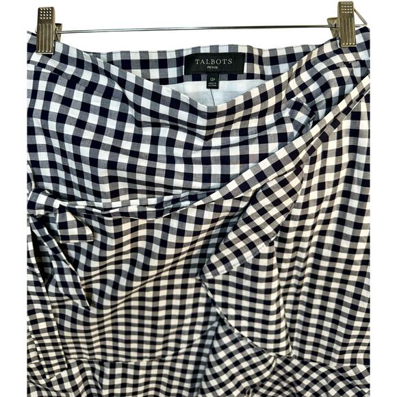 Talbots gingham print cotton midi ruffled front A-line skirt women’s 12P - Picture 4 of 8